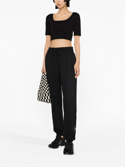 Adidas By Stella Mccartney Logo-print Track Pants In Black