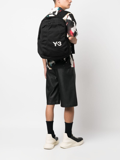 Shop Y-3 Logo-embroidered Backpack In Black