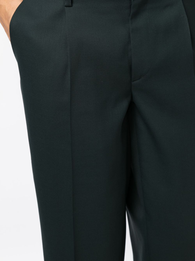 Shop Kolor Tapered Cropped Trousers In Green
