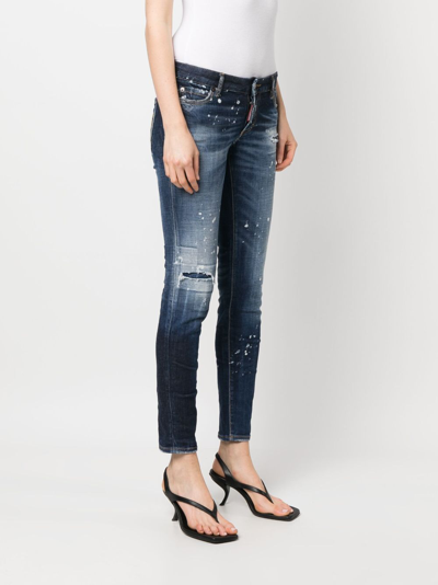 Shop Dsquared2 Distressed-effect Skinny Jeans In Blue