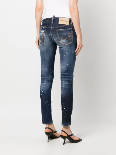 Shop Dsquared2 Distressed-effect Skinny Jeans In Blue