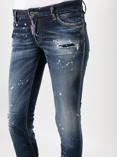 Shop Dsquared2 Distressed-effect Skinny Jeans In Blue