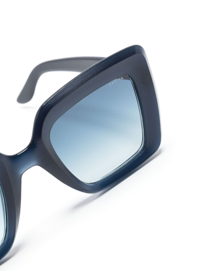 Shop Lapima Teresa Square-frame Sunglasses In Blue