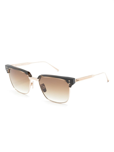 Shop Dita Eyewear Square-frame Tinted-lenses Sunglasses In Brown