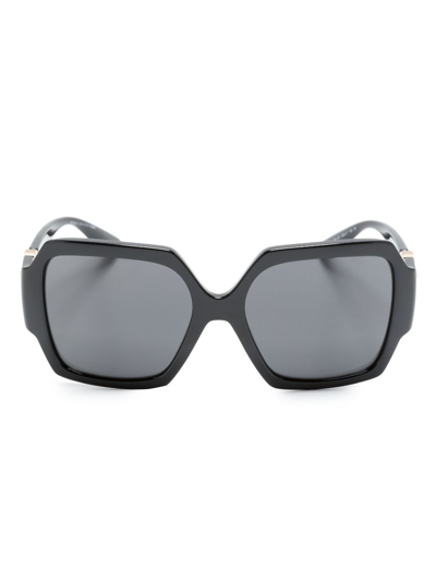 Shop Versace Medusa Runaway Oversize-frame Sunglasses In Black