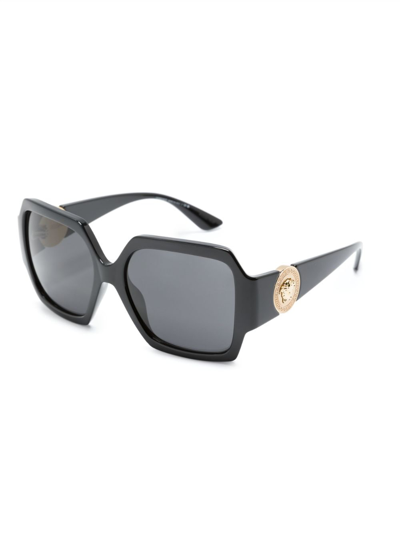 Versace Medusa Runaway Oversize-frame Sunglasses In Black