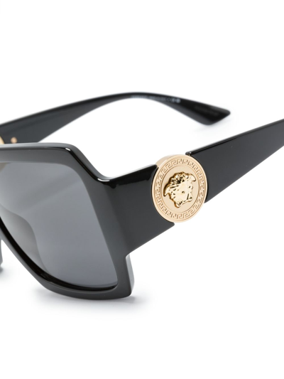Versace Medusa Runaway Oversize-frame Sunglasses In Black