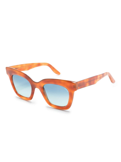 Shop Lapima Lisa X Square-frame Sunglasses In Brown