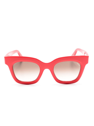 Shop Lapima Lisa Square-frame Sunglasses In Red