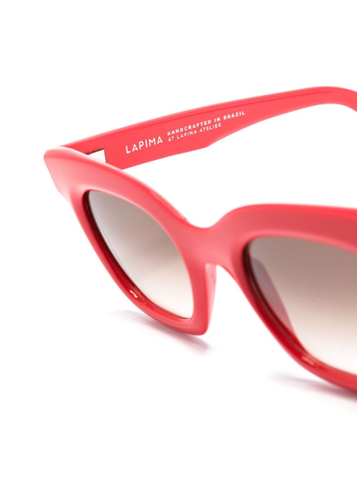 Shop Lapima Lisa Square-frame Sunglasses In Red