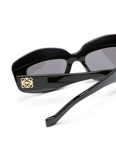 Shop Loewe Screen Rectangle-frame Sunglasses In Black