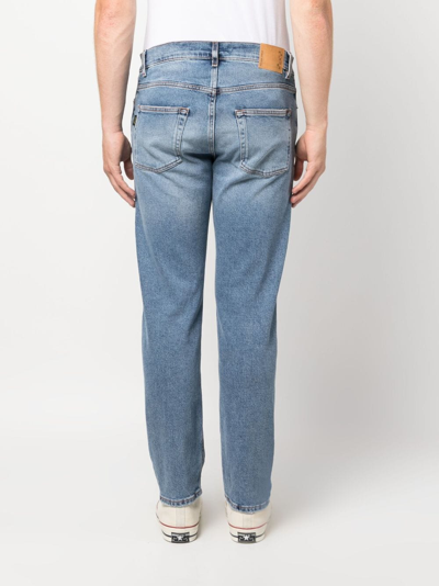 Shop Haikure Low-rise Sim-fit Jeans In Blue