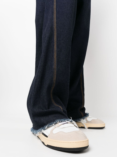 Shop Lanvin Twisted Wide-leg Jeans In Blue