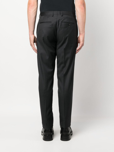 Shop Lanvin Virgin Wool Slim-cut Trousers In Grey