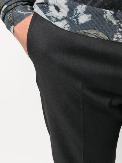 Shop Lanvin Virgin Wool Slim-cut Trousers In Grey