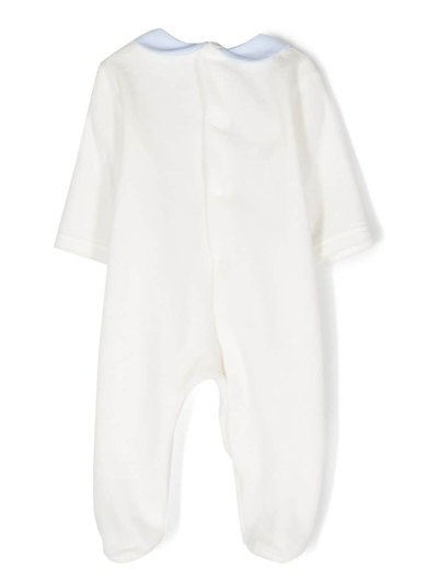 La Stupenderia Embroidered-design Long-sleeve Bodysuit In White
