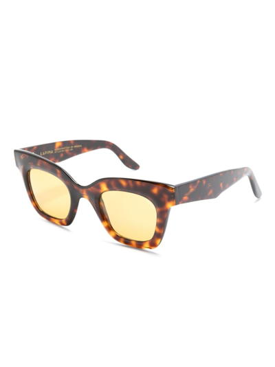Shop Lapima Lisa Havana Cat-eye Sunglasses In Brown