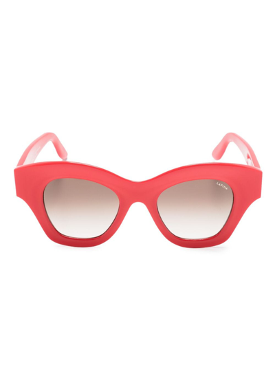 Shop Lapima Tessa Calor Square-frame Sunglasses In Red