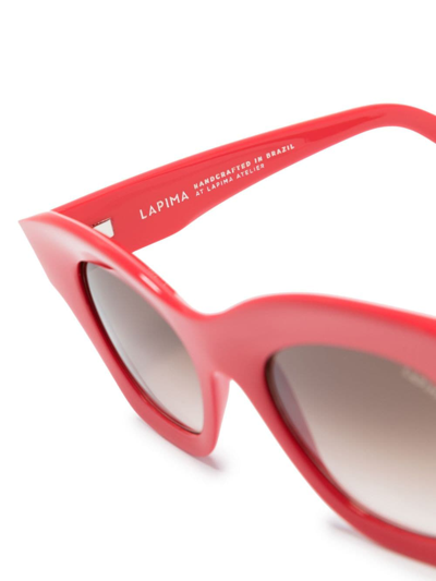 Shop Lapima Tessa Calor Square-frame Sunglasses In Red