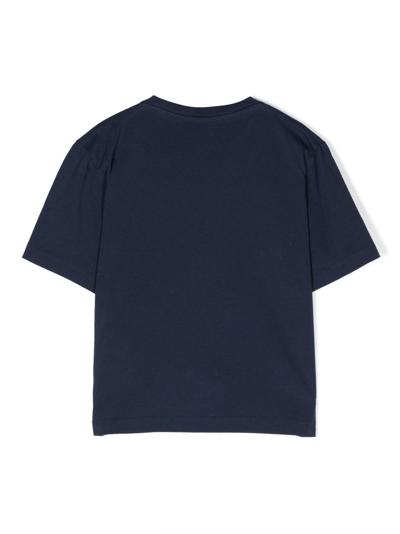 Shop There Was One Logo-print Cotton T-shirt In Blue