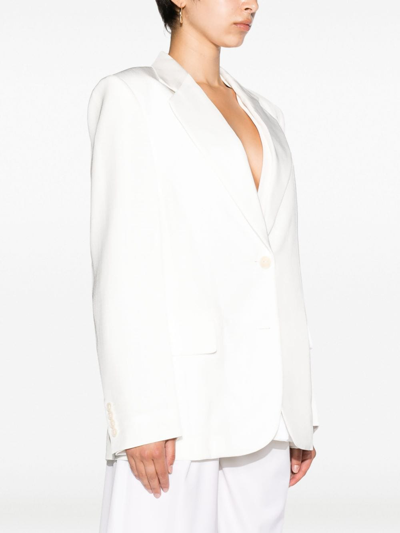 Shop Victoria Beckham Asymmetric Double-layered Blazer In White