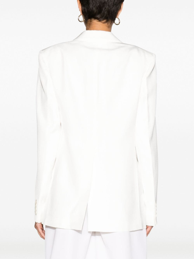 Shop Victoria Beckham Asymmetric Double-layered Blazer In White