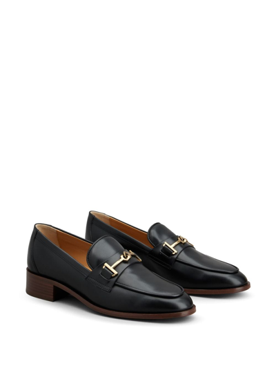 Tod's Leather Loafers In Black