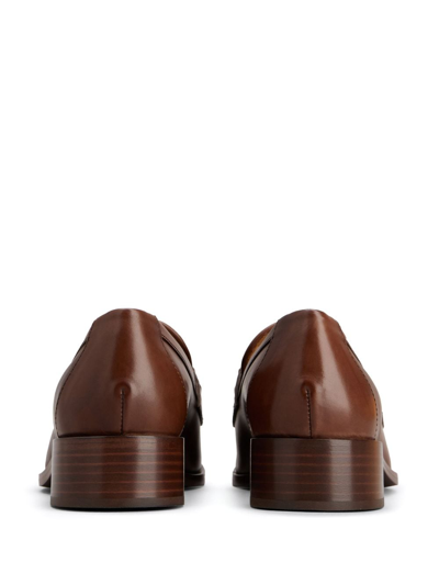 Tod's Logo-plaque Leather Loafers In Brown
