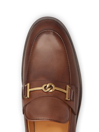 Tod's Logo-plaque Leather Loafers In Brown