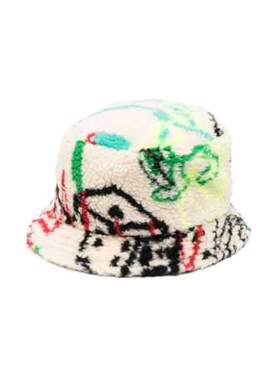 Shop Barrow Graphic-print Bucket Hat In Neutrals