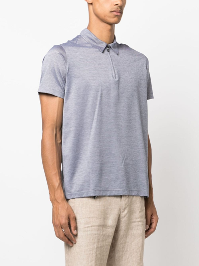 Shop Paul & Shark Half-zip Cotton Polo Shirt In Blue