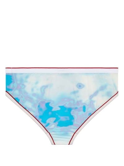 Shop Diesel Ufpn-sunnie Water-print Briefs In Blue