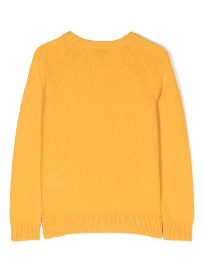 Shop Bonpoint Logo-print Wool Jumper In Orange