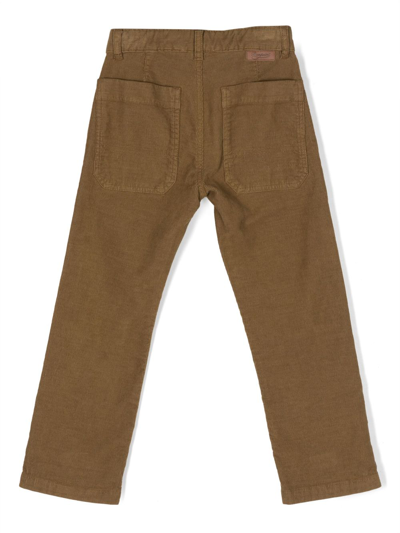 Shop Bonpoint Mid-rise Corduroy Trousers In Brown