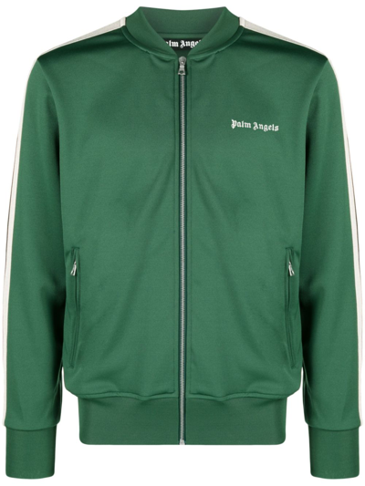 Shop Palm Angels Bomber Track Jacket In Green