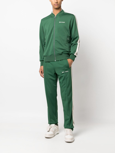 Shop Palm Angels Bomber Track Jacket In Green
