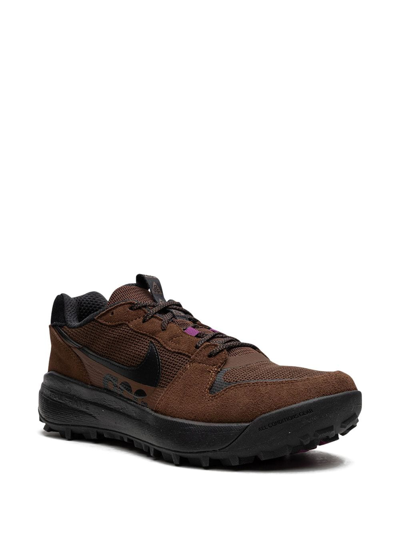 Nike Acg Lowcate Leather-trimmed Mesh And Suede Sneakers In Black