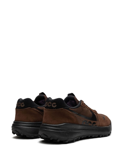Nike Acg Lowcate Leather-trimmed Mesh And Suede Sneakers In Black