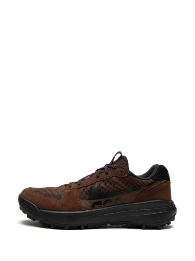 Nike Acg Lowcate Leather-trimmed Mesh And Suede Sneakers In Black