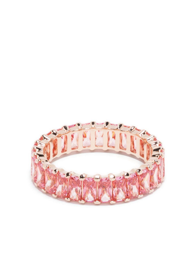 Shop Swarovski Matrix Crystal-embellished Ring In Pink
