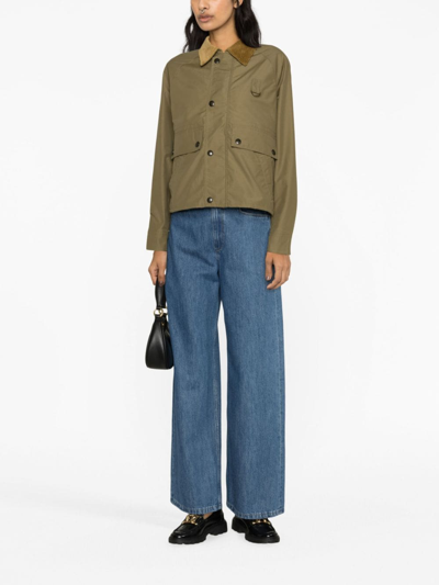 Polo Ralph Lauren Short Jacket In Technical Cotton In Green