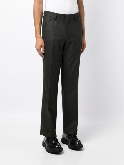 Shop Kolor Tailored Cuffed Trousers In Green