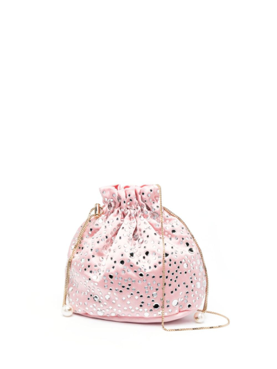 Shop Rosantica Selene Crystal-embellished Crossbody Bag In Pink