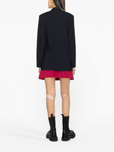 Msgm Double-breasted Blazer In Blue