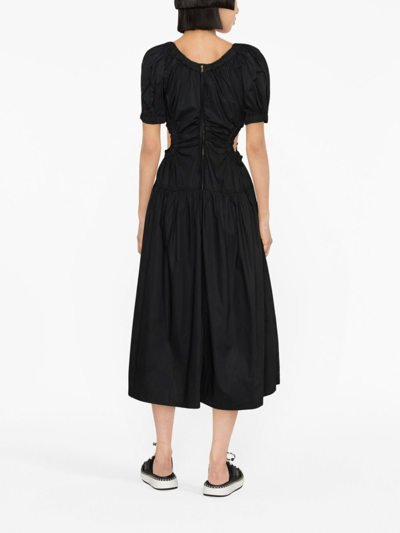 Shop Ulla Johnson Golda Gathered Cut-out Dress In Black