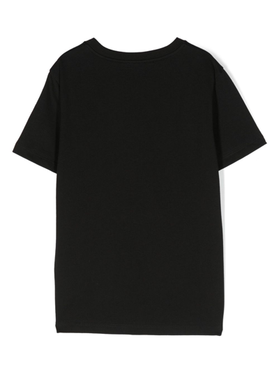 Shop Balmain Stud-embellished Logo Cotton T-shirt In Black