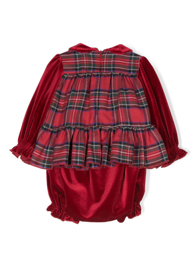 La Stupenderia Check-print Cotton Short Set In Red