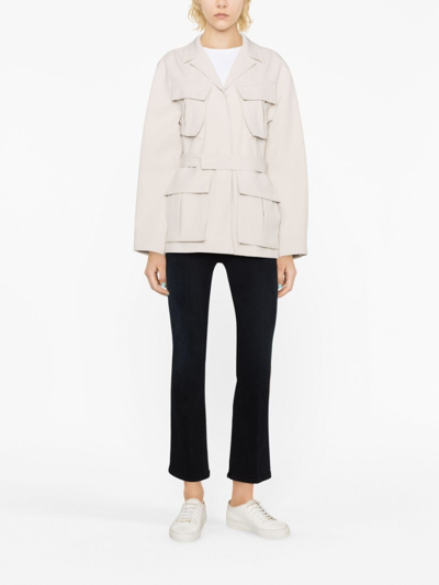 Shop Calvin Klein Crepe Field Jacket In Grey