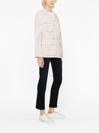 Shop Calvin Klein Crepe Field Jacket In Grey