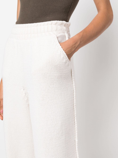 Shop Barrie Cashmere Knitted Trousers In Neutrals